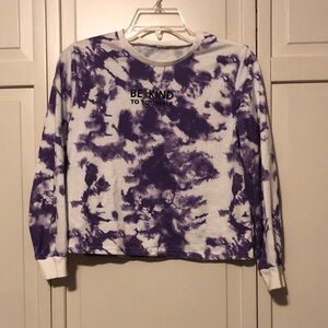 Purple Tie-Dye girls “be kind to yourself “ Sweater